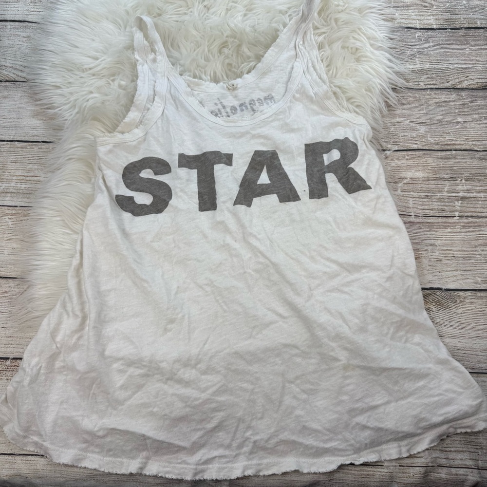 Magnolia Pearl White Tank Top with Gray 'STAR' Print